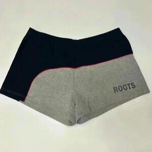 Roots Shorts Large Run Exercise Lounge Grey Blue Gym  Comfortable Warm Vintage